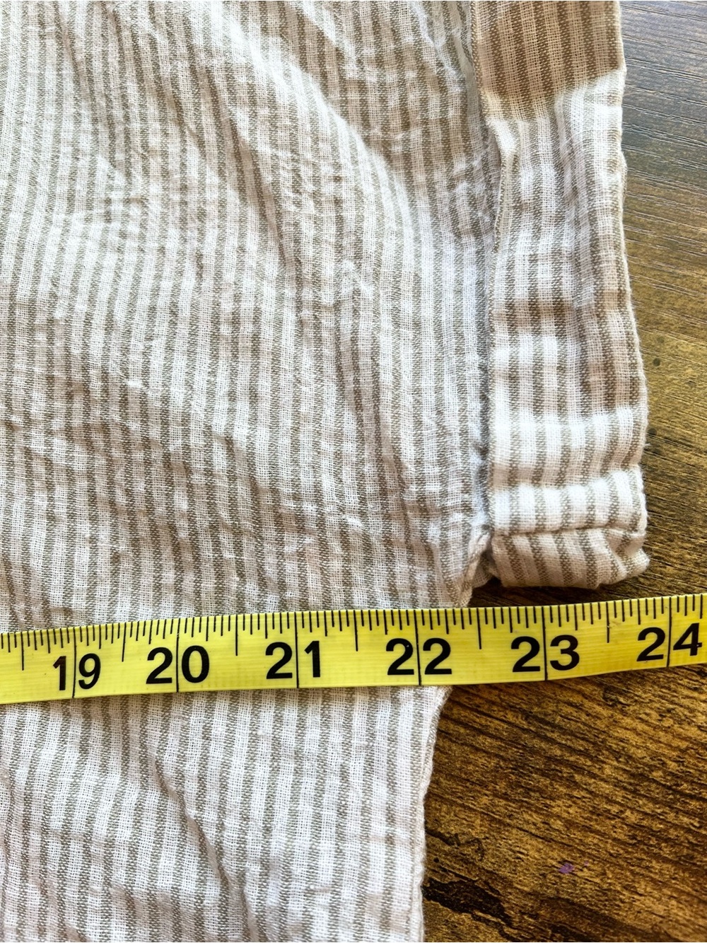 BeachLunchLounge Linen Blend Striped Split Neck Tunic Top Coastal Boho Medium - Picture 6 of 11